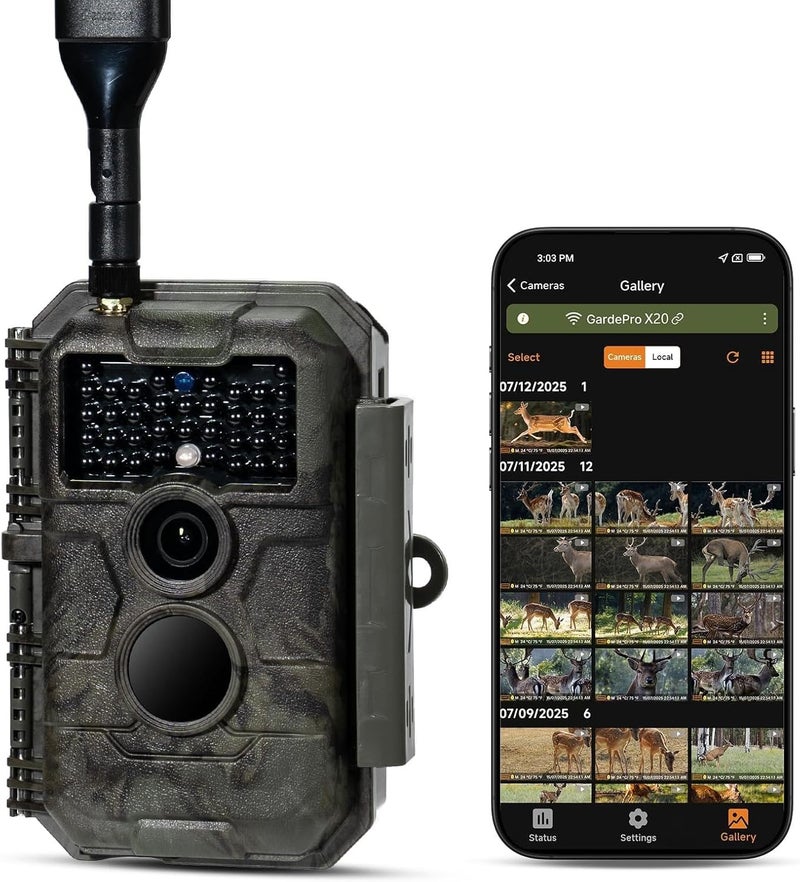 GardePro X20 Cellular Trail Camera, 1296P Video & 48MP Photo, Video Preview, No Glow IR, 110° Wide View, Verizon AT&T, Pre-Installed SIM Card, Shared Data Plan & Camera Sharing for Wildlife - Image 1